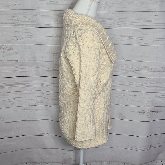 Inis Crafts Heavy Merion Wool Ireland Cardigan Sweater - Picture 2 of 12